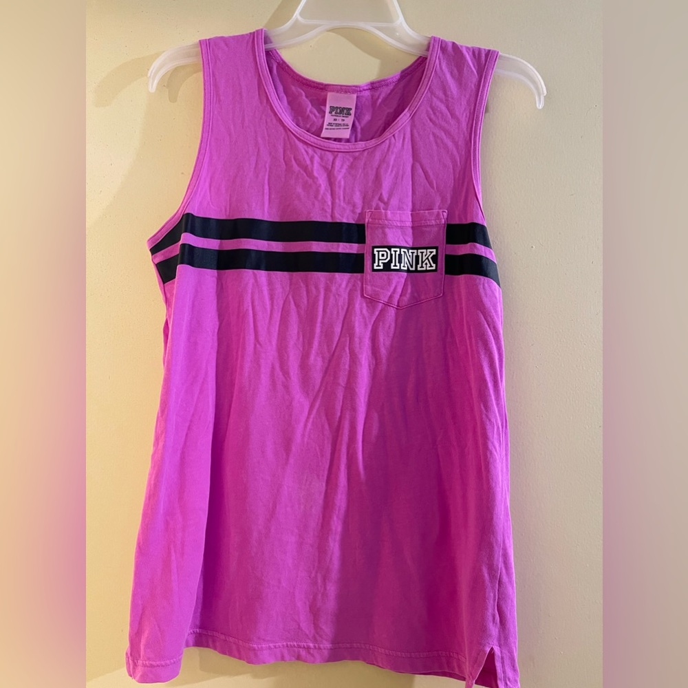 Pink tank top from Pink Victoria’s Secret.